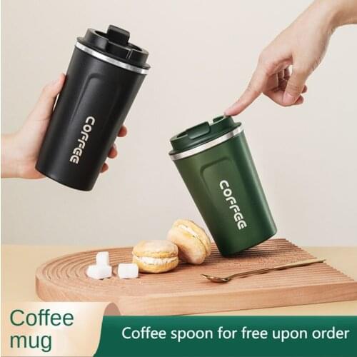 380ml/510ml Coffee Cup Leakproof Thermos Mug Travel Thermos Mug Double Layer 304 Stainless Steel Business Coffee Mug Gift