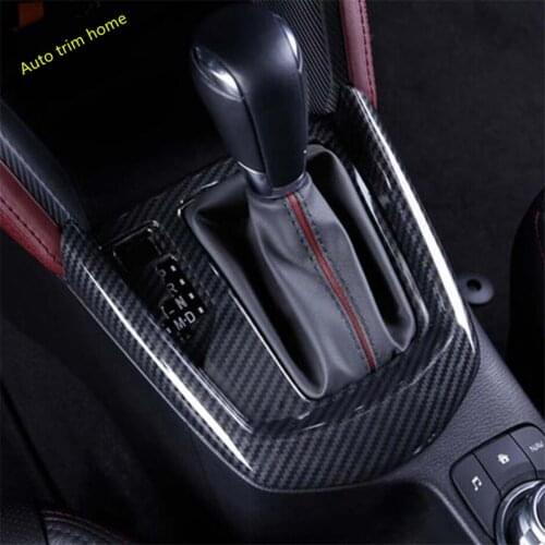 Lapetus Interior Refit Gear Shift Panel Decoration Cover Trim For Mazda 2 Demio 2015 - 2019 Matte / Red / Carbon Fiber Look