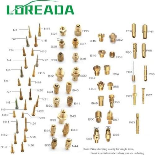 LOREADA 100PCS Carburetor Repair Kits Carburetor copper parts Needle valve assembly For Carburetor OEM quality