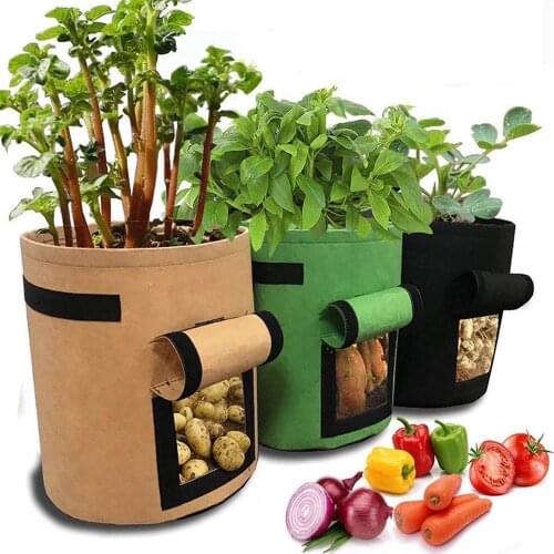 Plant Grow Bags Home Garden Potato Pot Greenhouse Vegetable Growing Bags Moisturizing Jardin Vertical Garden Bag Tools 3 Size