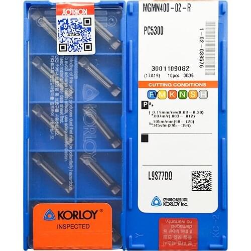 MGMN400-02-R PC5300 100% KORLOY Original carbide insert with the best quality 10pcs/lot free shipping