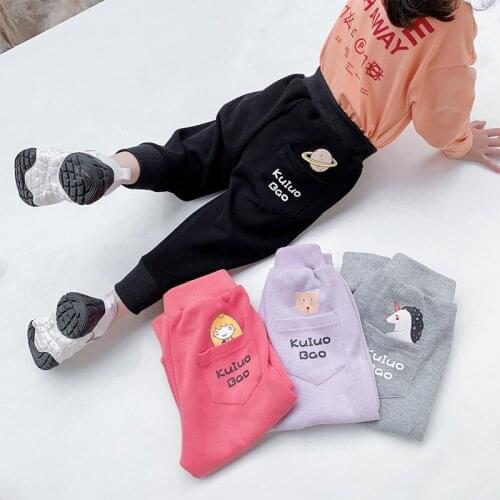 Cute Cat Unicorn Cartoon Printed Girls Sweatpants Casual Boys Sport Pants Comfortable Pants For Kid 1-5 Year Childrens Clothing