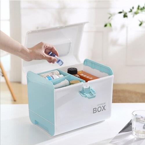 Multi-layer Plastic Handle Medicine Storage Boxes Multifunctional Home Travel Drawer Medical Kit First Aid Storage Box Organizer