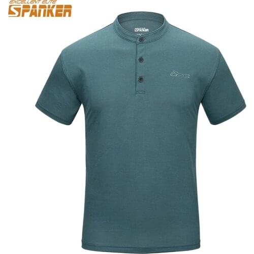 EXCELLENT ELITE SPANKER Mens Outdoor Po-lo Shirt Solid Color Short Sleeve Tactical Simple Half Sleeve Sports Clothes