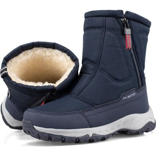Men winter boots 2020 men winter shoes snow boots waterproof non-slip thick fur warm boots for -40 degrees