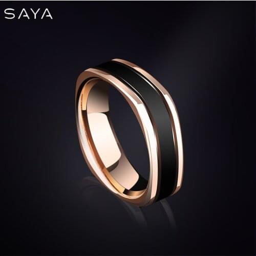 Men Ring, Couple for Wedding Tungsten Rings, 8mm Width Rose Gold, Comfort Fit, Free Shipping, Customized