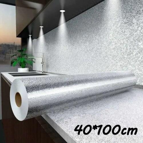 40*100cm Aluminium Foil Kitchen Greaseproof Sticker Self Adhesive Stove Anti-fouling High-temperature Kitchen Stickers