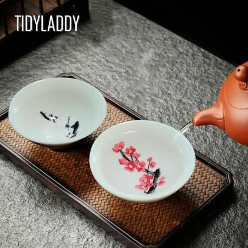 2021 New Ceramic Cherry Blossom Cup Cold and Hot Discoloration Kung Futeacup Sake Cups and Bowls Restaurant Drinkware Set Gift