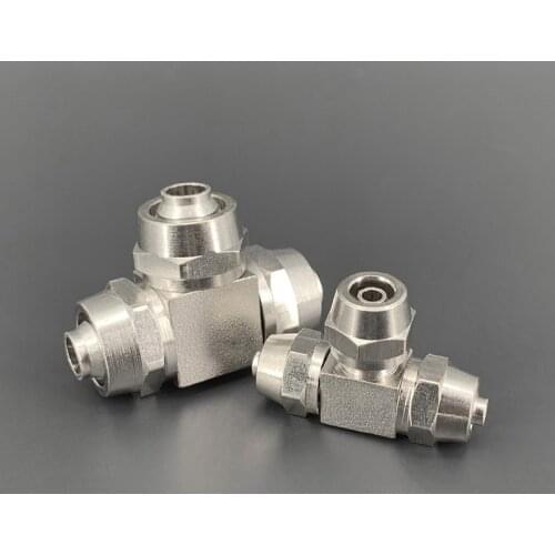 Pe-4 6 8 10 12 14 16 Mm Od Hose Pipe Connection Pu Pipe T-type Pneumatic Connector Quick Twist Air Hose Fitting