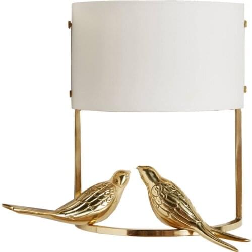 American country simple retro wall lamp copper creative bird decoration wall lamp hotel corridor aisle bedside lamps