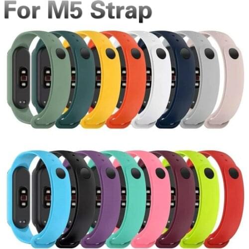 Casual Soft Silicone Wristband for Xiaomi Mi Band 5 M5 Replacement Watch Strap Colorful Durable and Breathable Belt