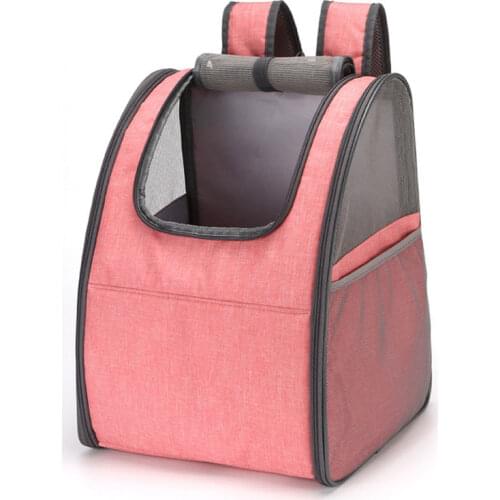Pink Panoramic Breathable Pet Bag Foldable Travel Pet Backpack For Cat Durable Pet Out Backpack With Safety Hook For Small Dogs