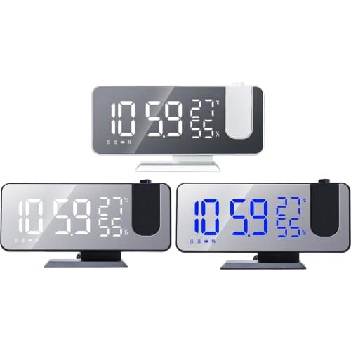 Mirror Radio Alarm Clock with USB Charger Dual Alarm Dimmable LED Display