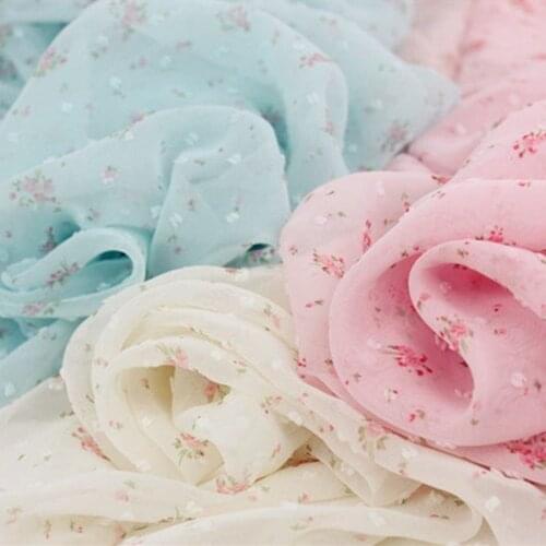 1 Yard Chiffon Fabric Pink Floral Dot Exquisite Bridal Wedding Dress Lace Fabric for DIY Girl Dress Doll Dress Sewing Supplies