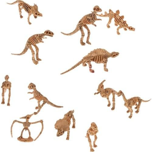 12pcs Plastic Dinosaurs Reliquiae Skeleton Collectable Novelty Kids Toy Gift