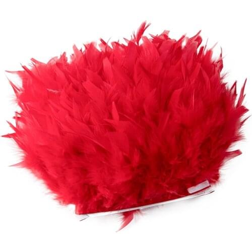 2yard/lot Real Turkey Feathers on Ribbon Craft feathers Trim Fringe for Bag Wedding Dress Clothing Sewing Decoration