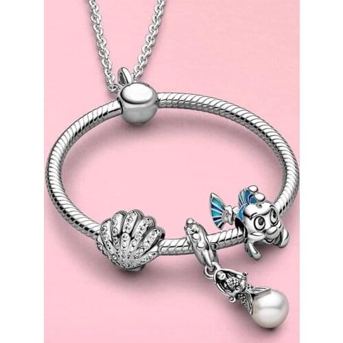 2021 Fashion 100% S925 Sterling Silver Shell Ocean Pendant Series Ornament Necklace Original Diy Jewelry Suitable For Women