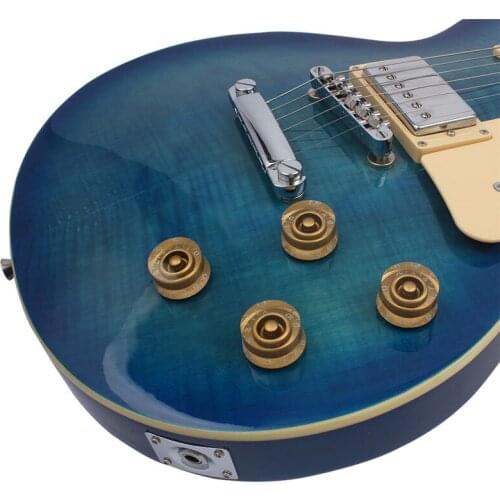 4 Pcs Gold Guitar Knobs Electric Guitar Replacement Speed Control Volume Tone Fully Enclosed Guitar Parts & Accessories