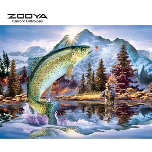 NEW 3D Diamond Painting Cross Stitch Farmer Fishing Crystal Needlework Mosaic Diamond Embroidery Full Diamond Decorative BJ555