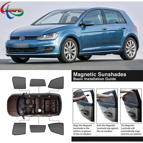 For Volkswagen Golf 7 Car Full Side Windows Magnetic Sun Shade UV Protection Ray Blocking Mesh Visor Car Decoration Accessories