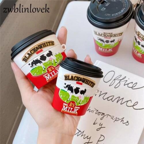 Brand condensed milk 3d food case for airpods 1 2 pro charging case soft silicone wireless bluetooth headset protect cover coke