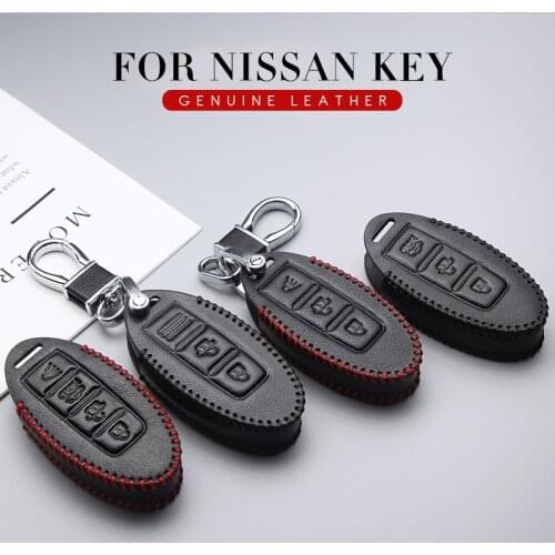 Leather Car Key Case Cover For Nissan Qashqai J11 Leaf Micra X Trail T32 Murano Teana Juke For Infiniti EX FX QX Car Accessories