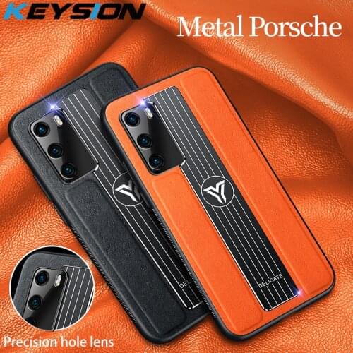 KEYSION Phone Case for Huawei P40 Pro P40 Lite E P30 P20 Mate 30 20 Pro Y7P PU Leather Back Cover for Honor 30 Pro+ 30S X10 9A