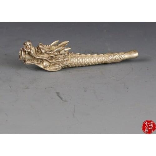 Ancient Copper Dragon Tobacco Nozzle Filter Copper Handicraft for Mens Cigarette Nozzle