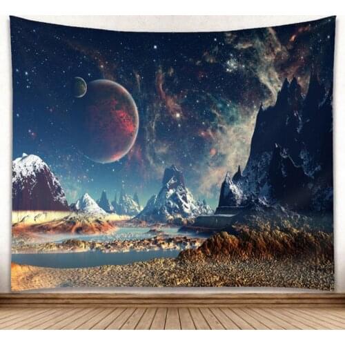 Cosmic Galaxy Starry Sky Tapestry Forest Sun Rays Woods Foliage Print Wall Hanging Home Decor Beach Towel Scarf Picnic Yoga Mat