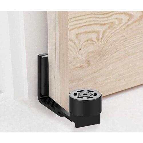 Haaccer Upgrade Wall Mounted Adjustable Floor Guide Carbon Steel Bottom Floor Guide for Sliding Barn Door