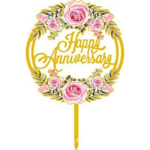 New Acrylic Color Printing Flower Series Birthday Party Cake Card Decoration Graduation Season Decoration Cake Card