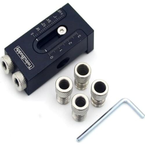 Pocket Hole Jig Kit 6/8/9.5mm Angle Drill Guide Woodworking Tool Hole Puncher Locator Jig Drill Bit Carpentry Tools