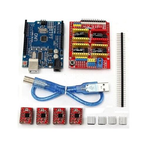 3d Printer Kit For Arduino With UNO R3 Board + CNC Shield V3 + 4PCS A4988 + 4PCS Heatsink 3 D Printer Accessory Part DIY