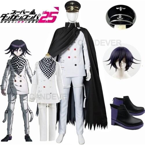 Danganronpa V3 Kokichi Ouma Cosplay Costume Japanese Anime Game School Uniform Suit Outfit Clothes Wig Halloween Carnival Props