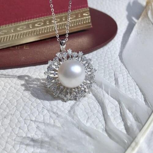 Beautiful 925 Sterling Silver Pendant Base Settings Mountings Findings Parts for Pearl Crystal Jade Agate 5pcs/lot