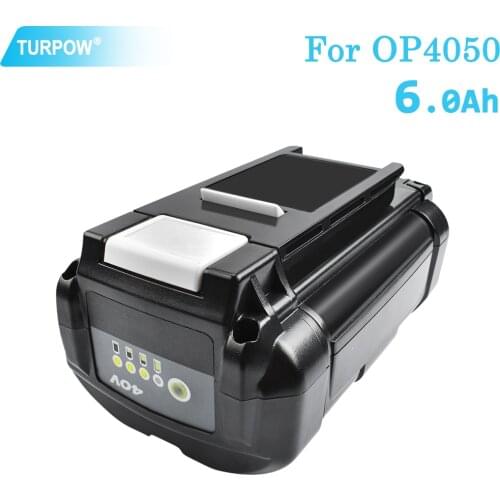 Turpow 40V 6000mAh Li-ion Battery OP40401 OP4050 For Ryobi OP4050 RY40502 RY40200 RY40400 Replacement Power Tool Battery