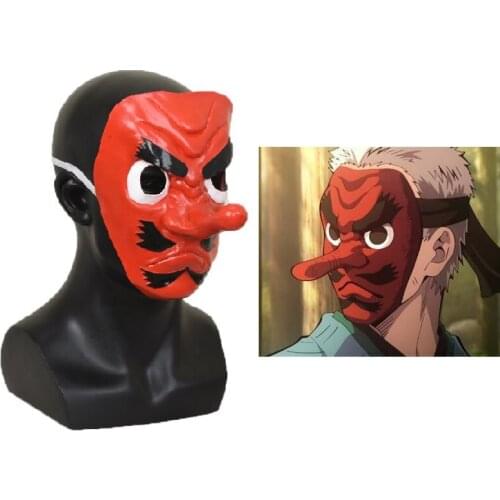 Urokodaki Sakonji Mask Demon Slayer Cosplay Latex Masks Kimetsu No Yaiba Full Face Headwear Hallween Cosplay Props