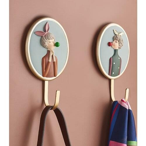 Cute Girl Hook Resin Figure 3d Wall Decoration Room Decoration Accessories Teen Girls Decorative Hooks Cute Home Decoration Gift