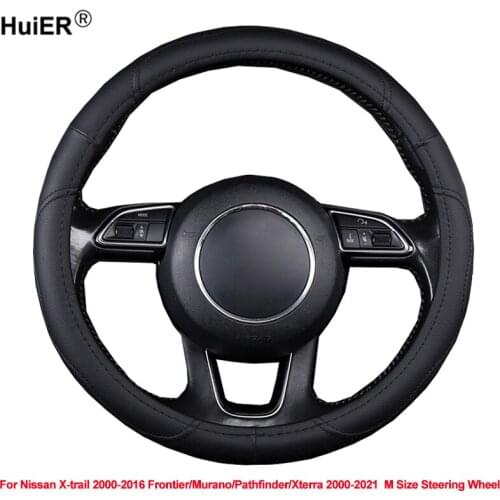 Car Steering Wheel Cover Wrap For Nissan X-trail 2000 - 2016 Frontier Murano Pathfinder Xterra 2000 - 2021 M Size Steering Wheel