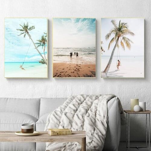 Sea Beach Wall Decor Canvas Painting Nordic Posters Prints Pictures For Living Room