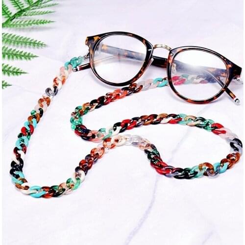 New Fashion Acrylic Sunglasses Chain Women Anti Slip Reading Eyewears Ribbon Clip Mask Holder Neck Strap Lanyard Accessories