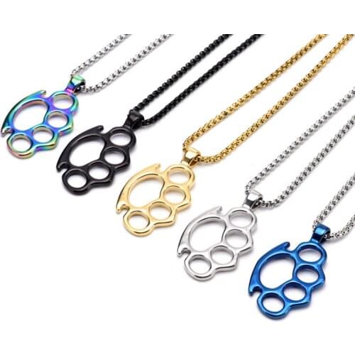 New Gold Black Boxing Gloves Boxer Men Necklaces Pendants Chain for Boyfriend Male Stainless Steel Jewelry Creativity Wholesale