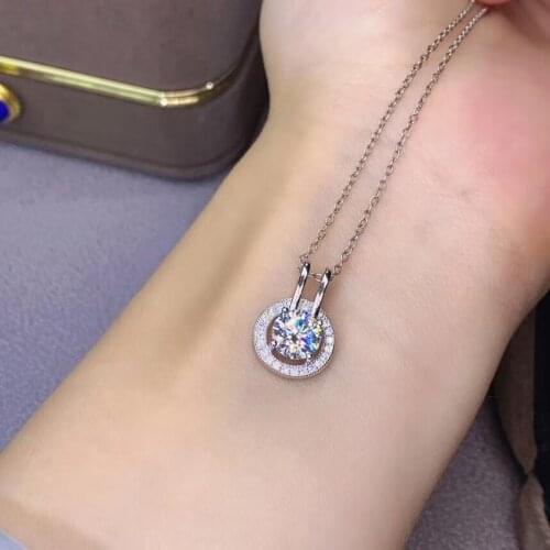 New crackling moissanite pendant for necklace silver jewelry 925 sterling silver stargem 6.5x6.5mm shiny better than diamond