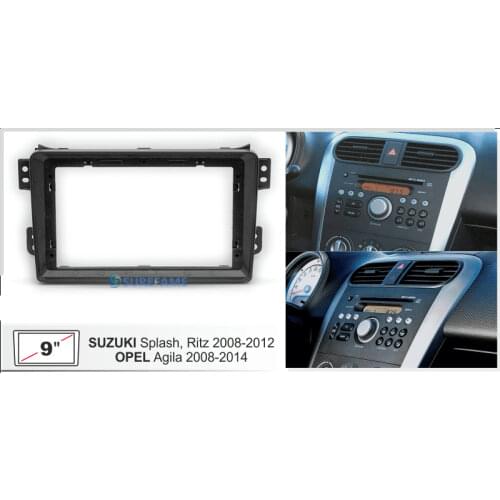9 inch Car Fascia Radio Panel for OPEL Agila 2008-2014 / SUZUKI Splash, Ritz 2008-2012 Dash Kit Facia Console Bezel Plate Trim