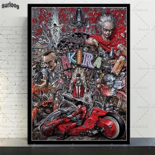 Posters and Prints Akira Red Fighting Hot Classic Anime Wall Art Pictures Poster Canvas Painting for Home Decoration