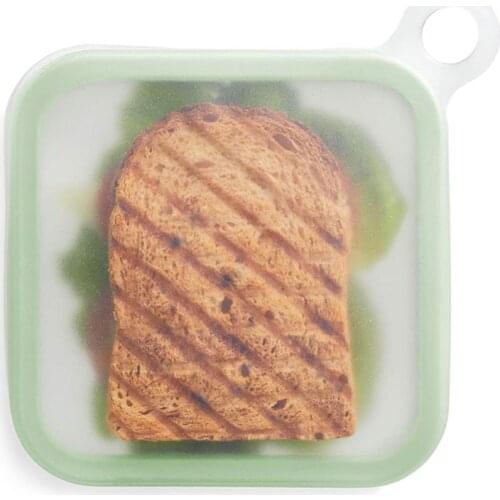 Portable reusable silicone sandwich case lunch box toast box Fresh-keeping Box To Send Tableware Kitchen Storage Accessories
