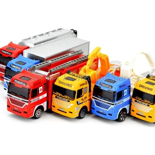 1:64 Sliding Alloy Car Truck Engineering vehicles Fire truck Model Educational Toys for Children Baby boys Christmas Gift