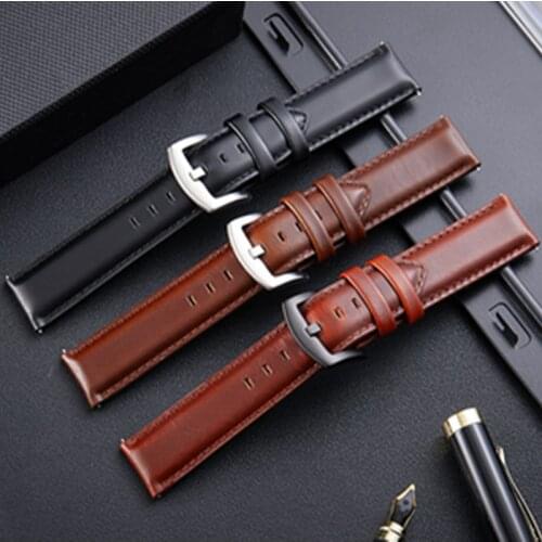 20mm 18mm Genuine Leather Watch Band Straps For Men Women Quick Release Spring Bar Waterproof Watchbands