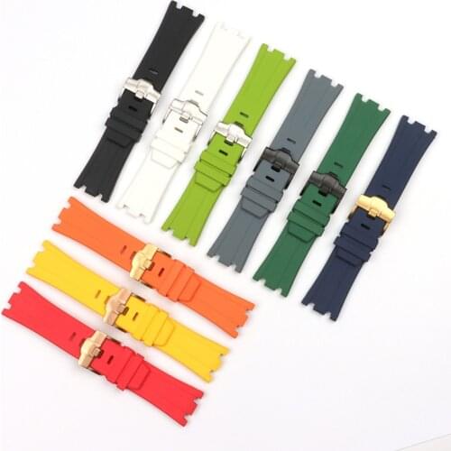 28mm Waterproof Nature Rubber Silicone Watchband Men Watch Band For AP Watch Strap Audemars And Piguet 15703 belt logo tools