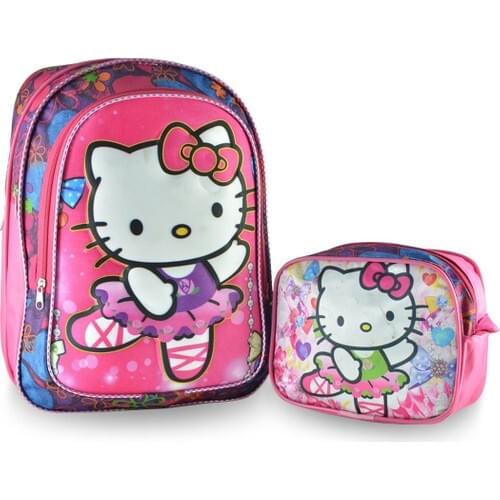 3D Printed Hello Kıtty School Backpack-Kids Bag Set-Hello Kitty Printed Bag Set-3D Printed Bags-Bag set